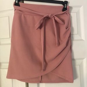 Pink tie skirt